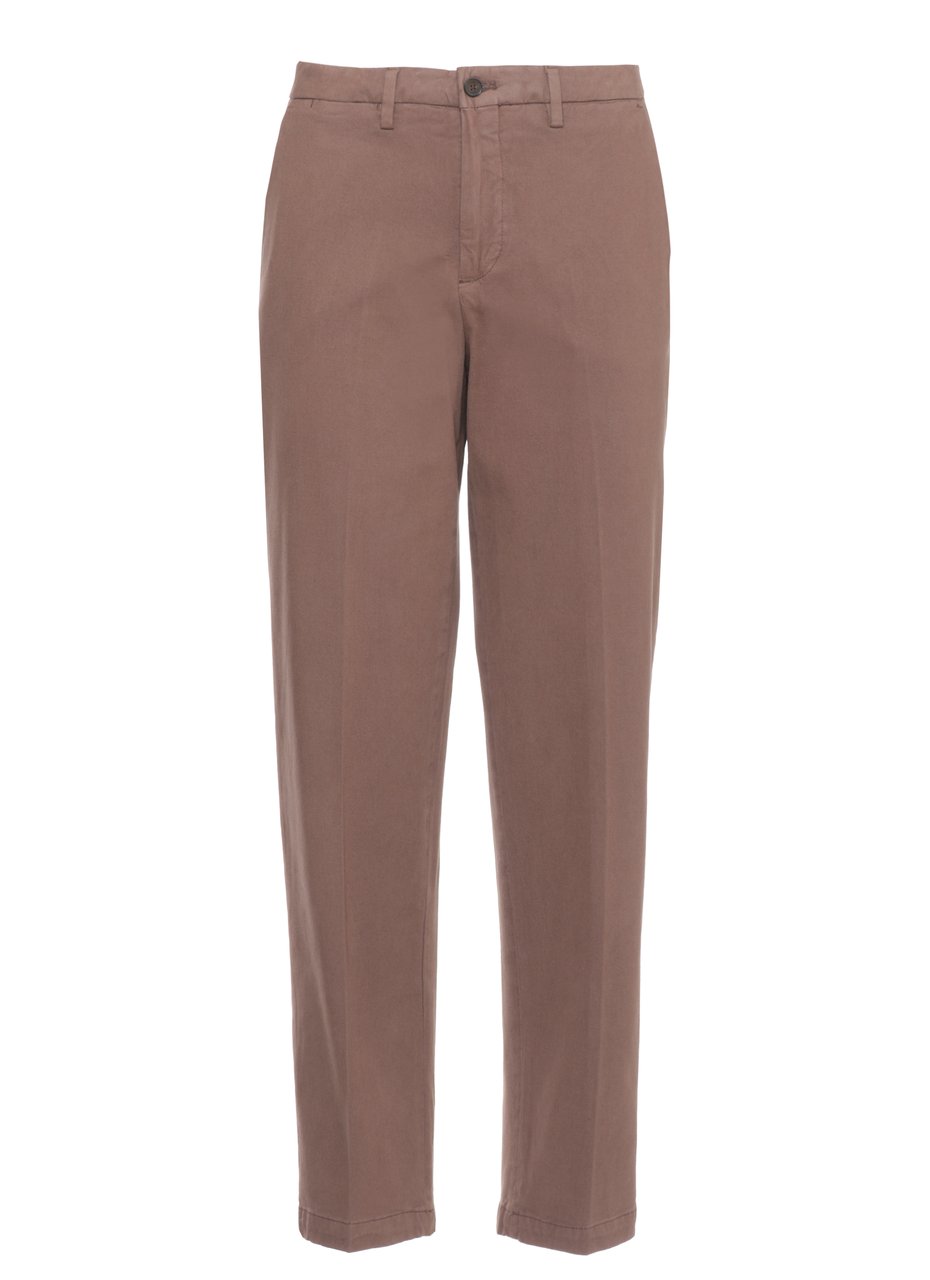 Briglia Brown Jeangw Cotton-Blend Straight-Leg Pants Roze