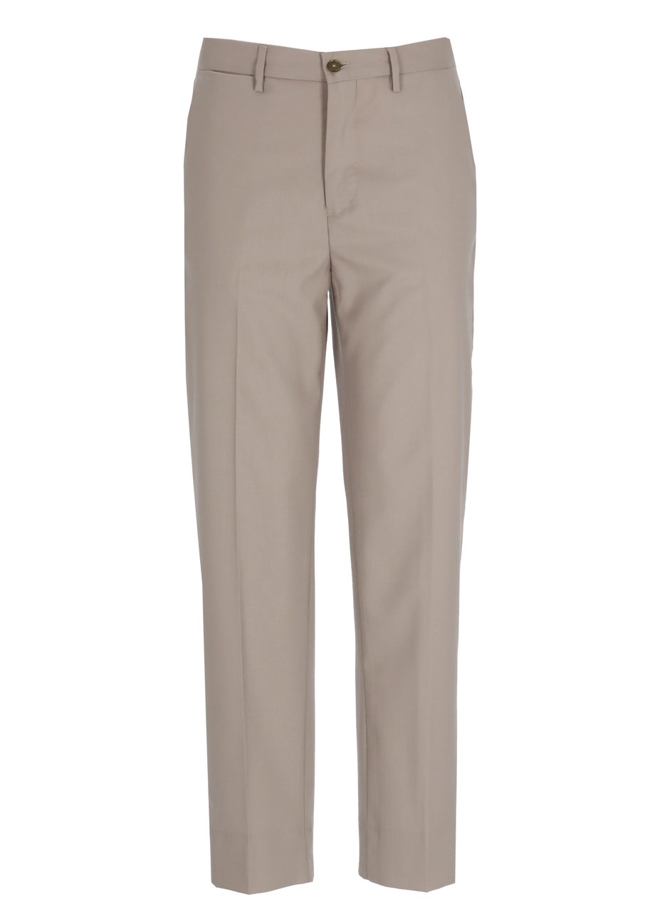 Briglia Beige Jean Wool-Blend Pants Grijs