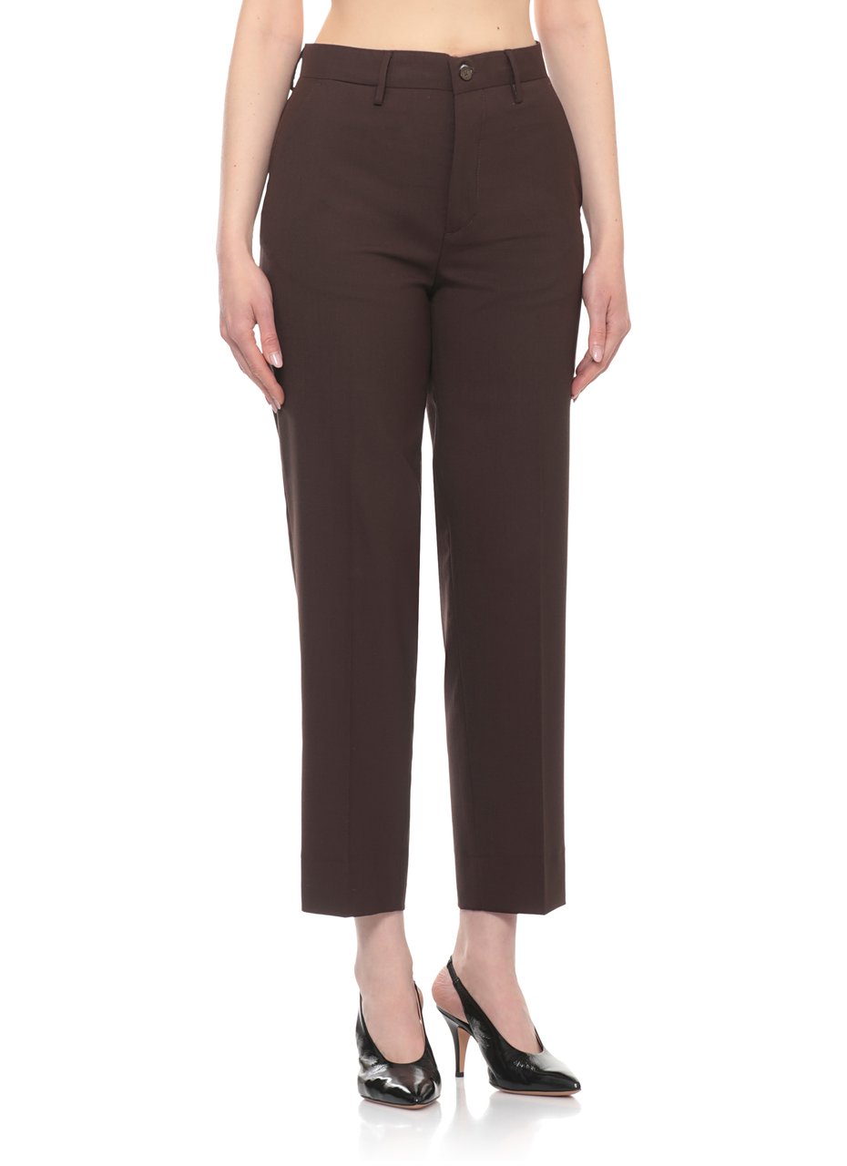 Briglia Brown Jean Wool-Blend Pants Zwart