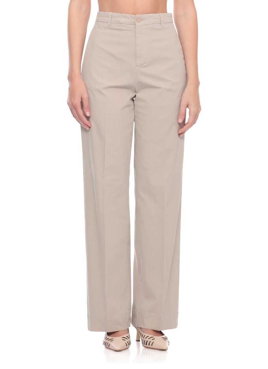Briglia Beige Lutetigw Cotton Wide-Leg Pants Grijs