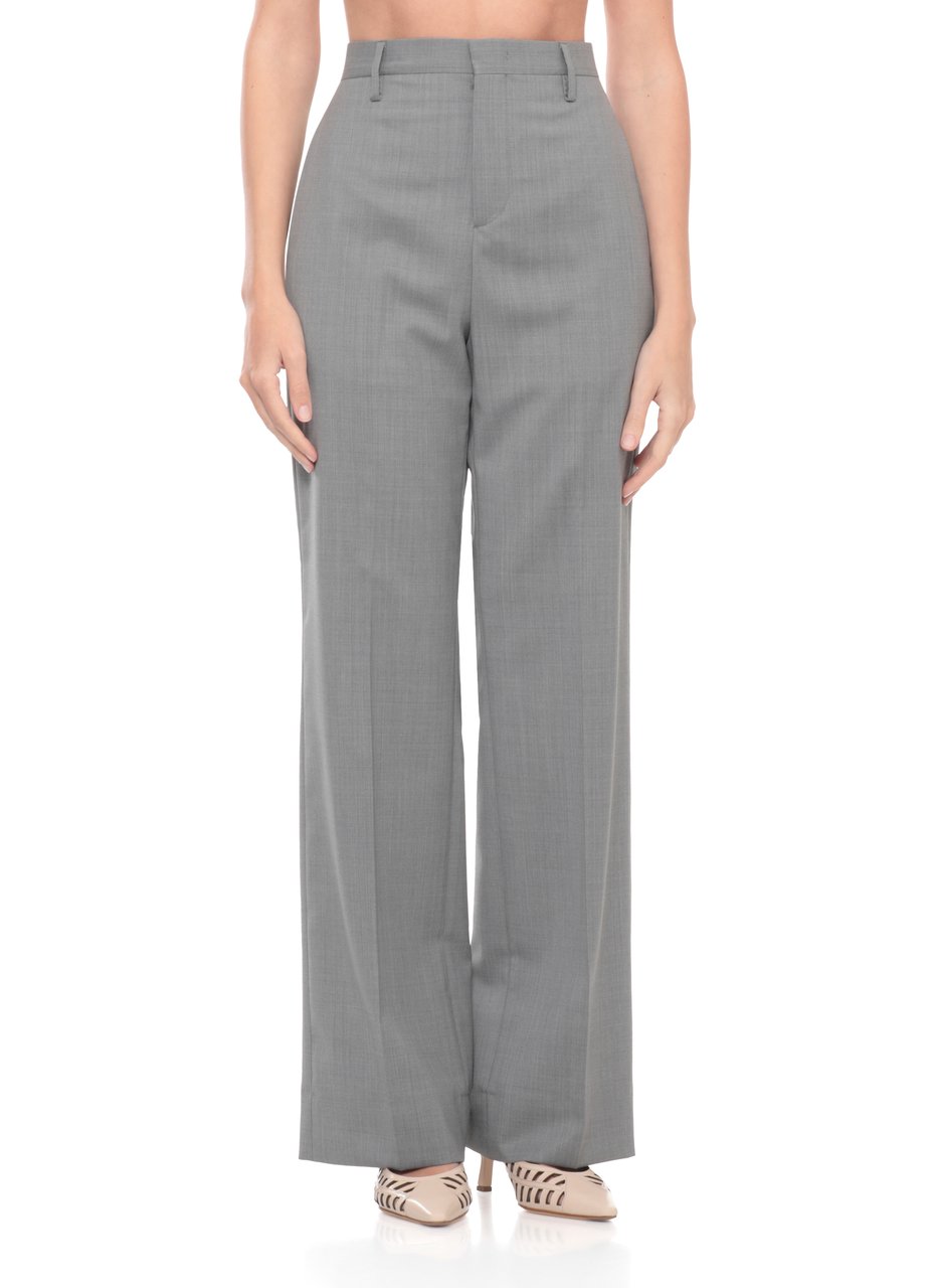Briglia Grey Lutetigw Wool Wide-Leg Pants Grijs