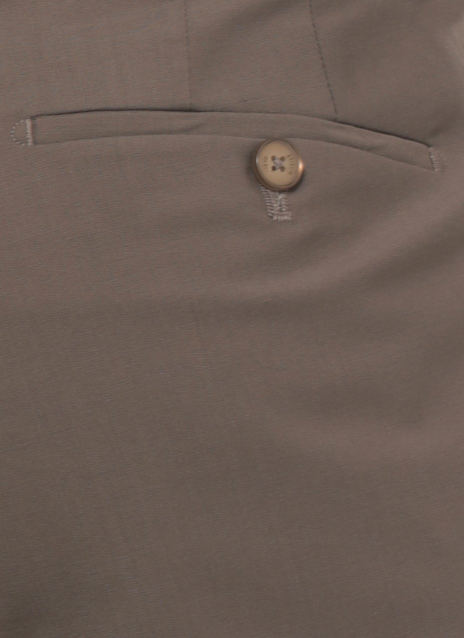 Briglia Brown Plattis Wool Straight-Leg Pants Grijs