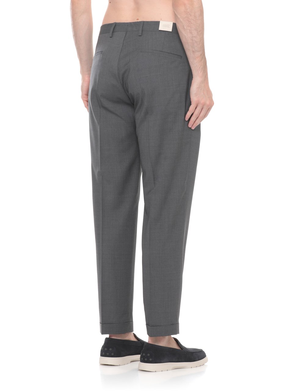 Briglia Grey Tiberios Wool Straight-Leg Pants Grijs