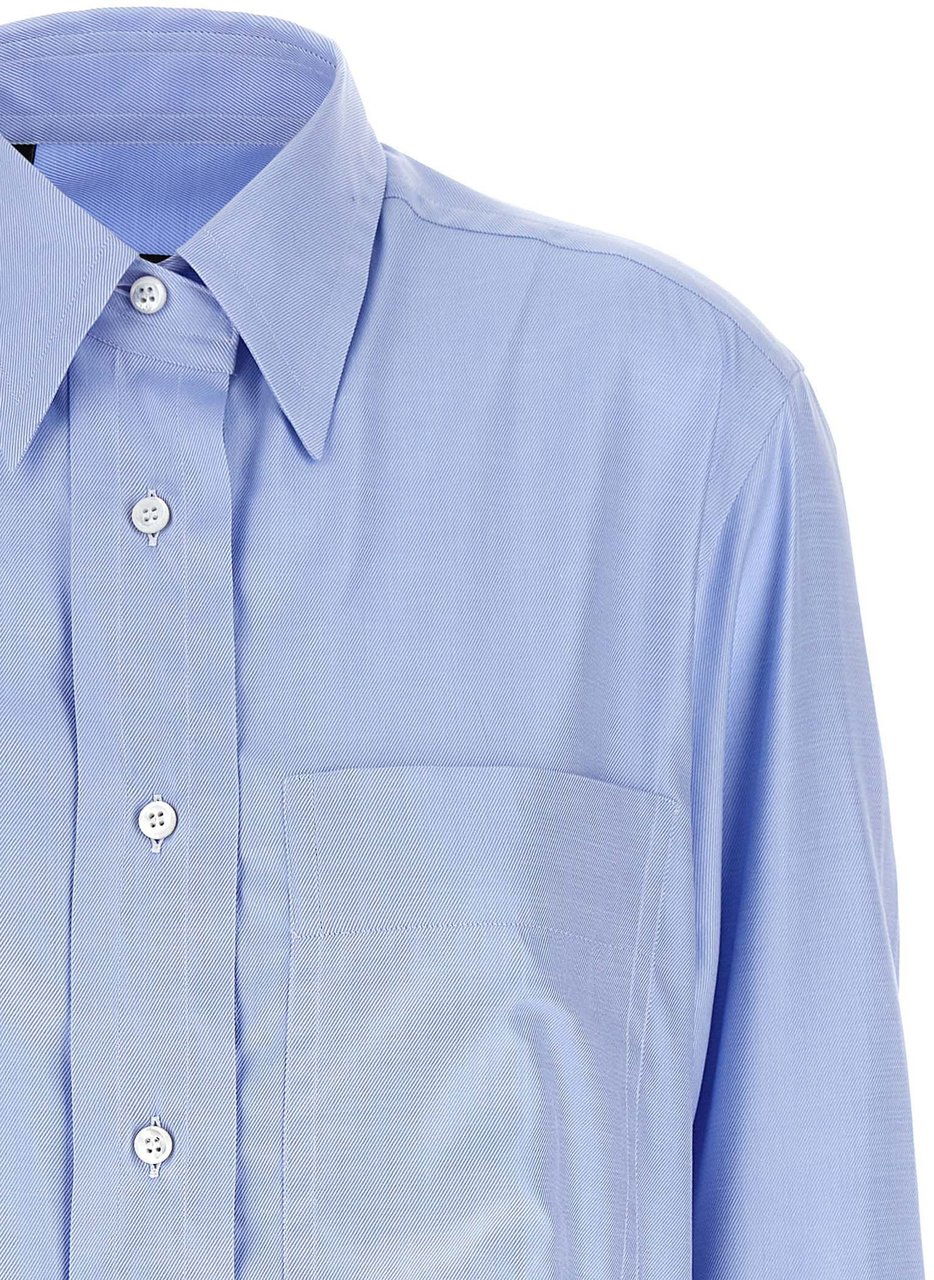 Brioni Blue Cotton Blouse Lichtblauw