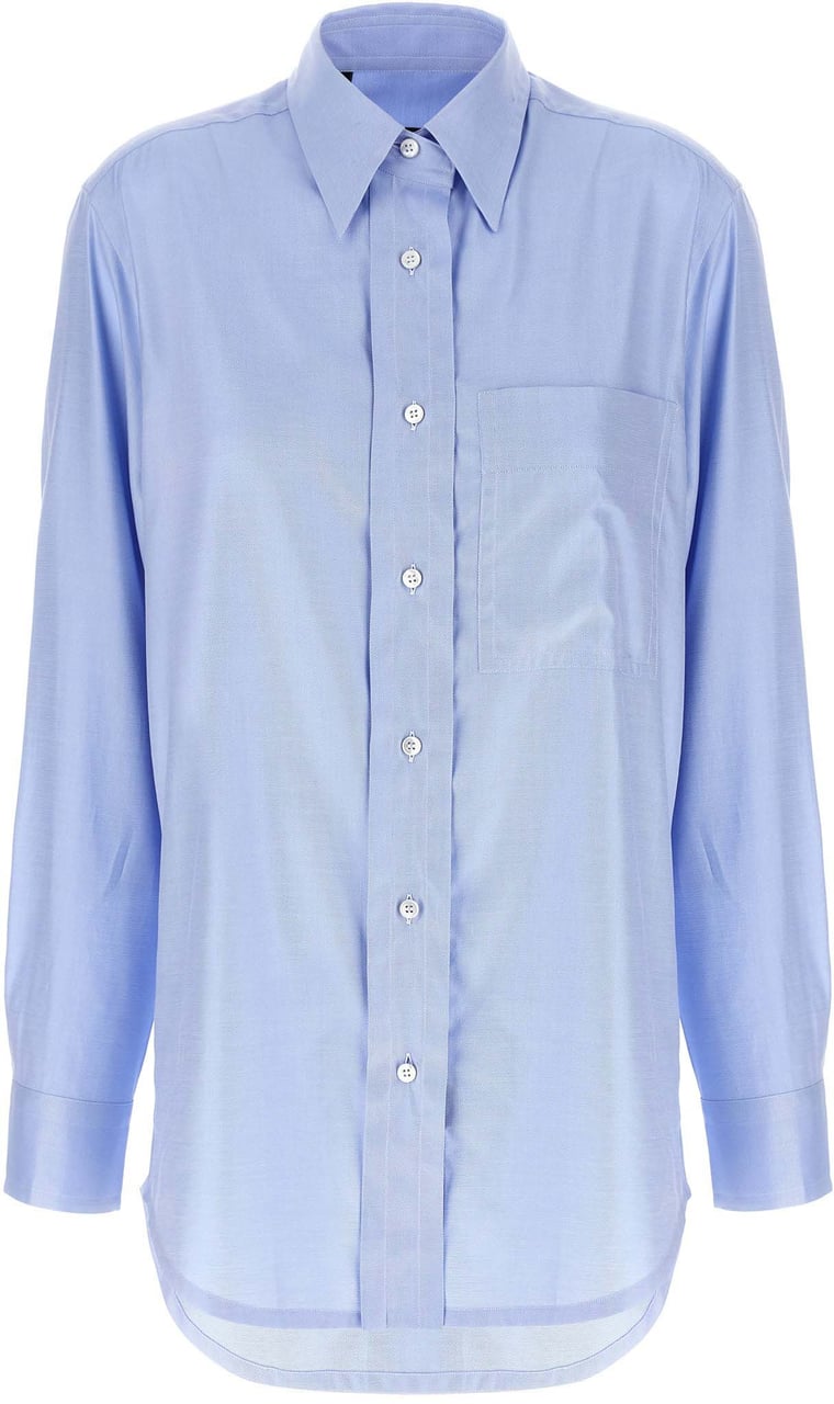 Brioni Blue Cotton Blouse Lichtblauw