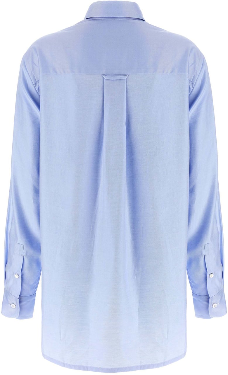 Brioni Blue Cotton Blouse Lichtblauw