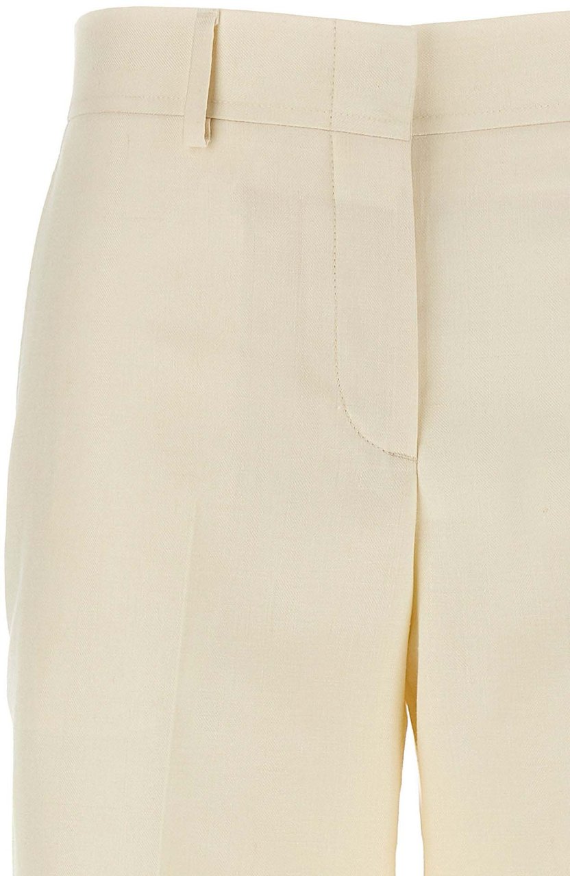 Brioni White Wool Dress Pants Wit
