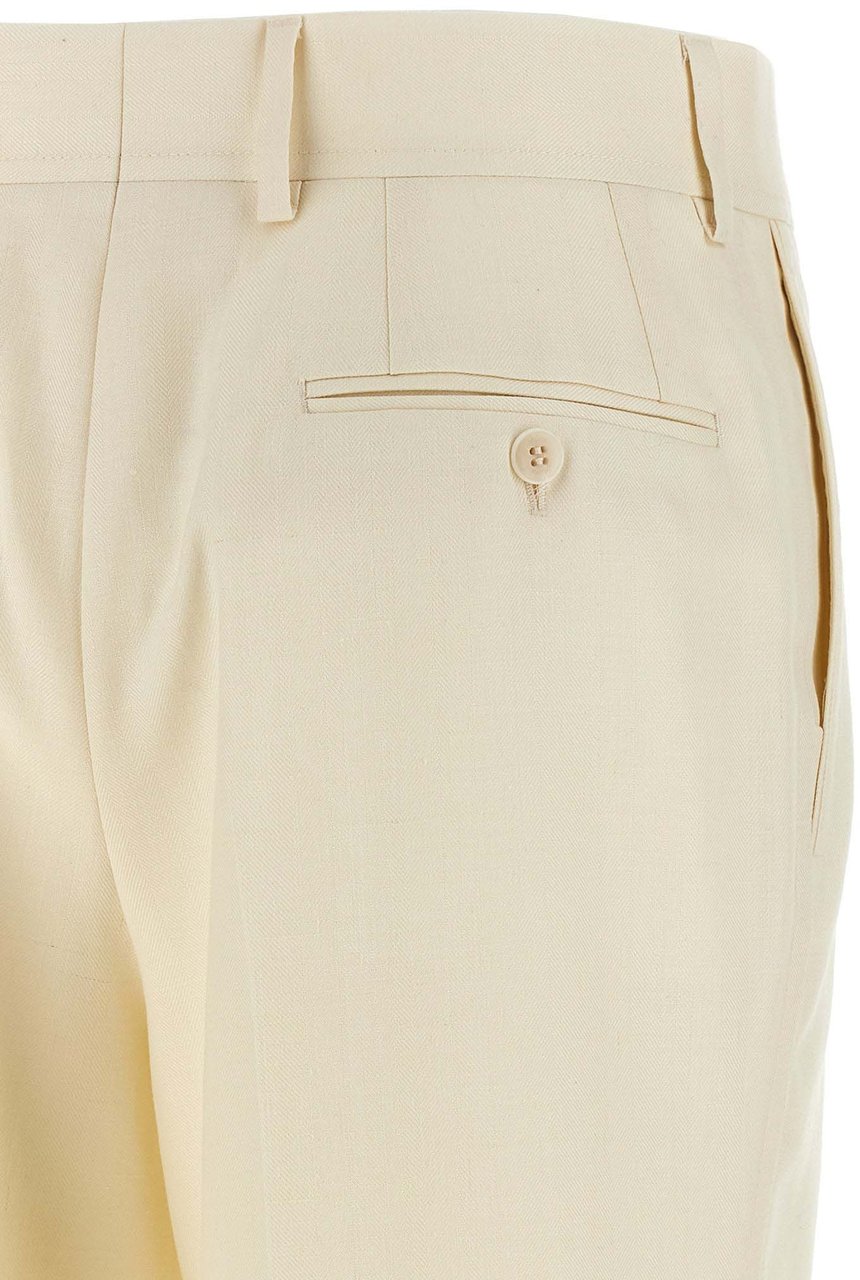 Brioni White Wool Dress Pants Wit