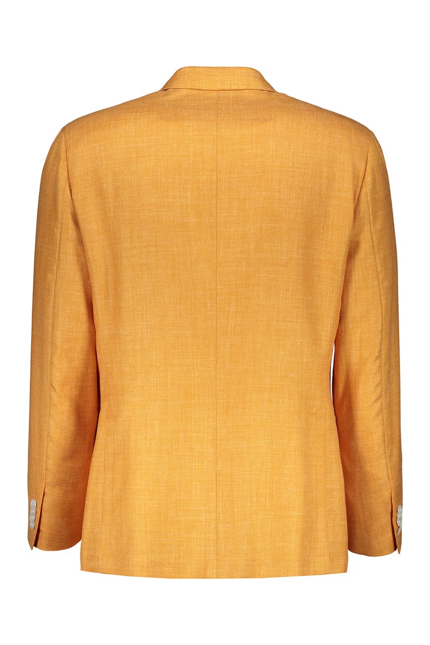 Brioni Double-breasted wool and silk jacket Oranje