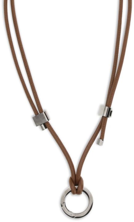 Brunello Cucinelli Brunello Cucinelli Brown Calf Leather Bos Taurus Glasses (Frames) Bruin