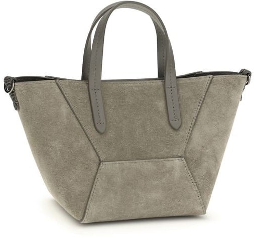 Brunello Cucinelli Brunello Cucinelli Brown Calf Leather Bos Taurus Shoulder Bag Bruin