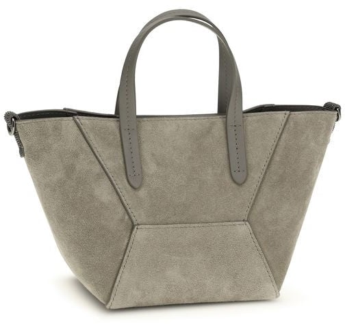 Brunello Cucinelli Brunello Cucinelli Brown Calf Leather Bos Taurus Shoulder Bag Bruin