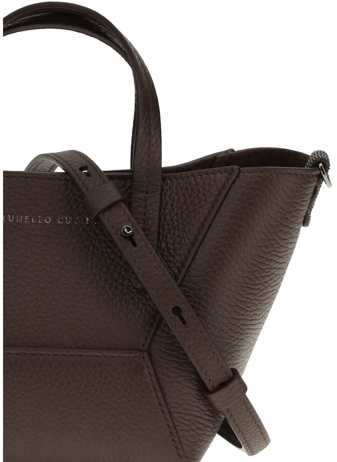 Brunello Cucinelli Brunello Cucinelli Bordeaux Calf Leather Bos Taurus Shoulder Bag Blauw