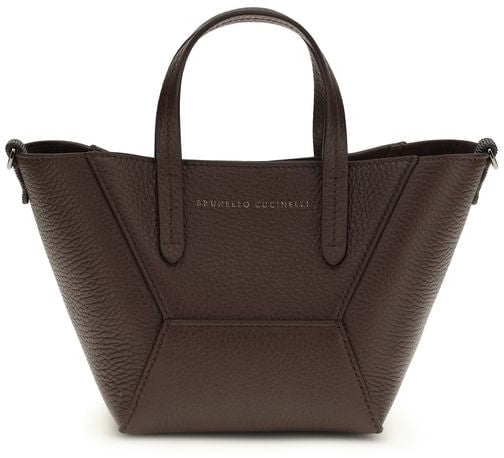 Brunello Cucinelli Brunello Cucinelli Bordeaux Calf Leather Bos Taurus Shoulder Bag Blauw