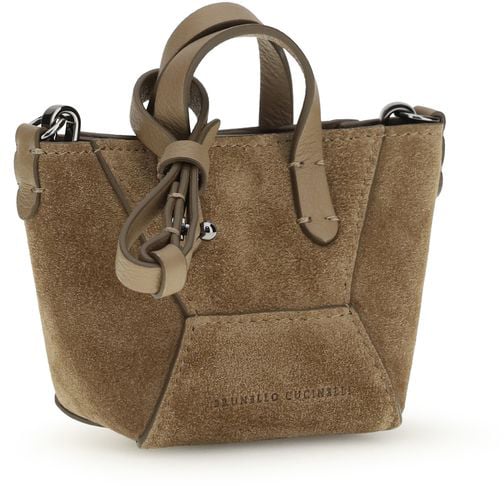 Brunello Cucinelli Brunello Cucinelli Brown Calf Leather Bos Taurus Shoulder Bag Wit