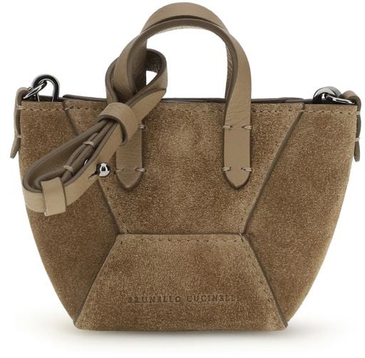 Brunello Cucinelli Brunello Cucinelli Brown Calf Leather Bos Taurus Shoulder Bag Wit