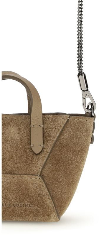 Brunello Cucinelli Brunello Cucinelli Brown Calf Leather Bos Taurus Shoulder Bag Wit