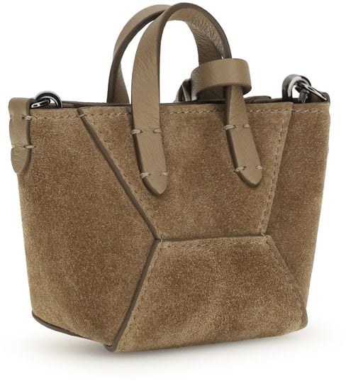 Brunello Cucinelli Brunello Cucinelli Brown Calf Leather Bos Taurus Shoulder Bag Wit