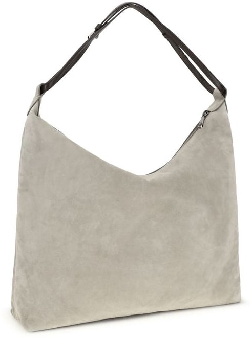 Brunello Cucinelli Brunello Cucinelli Gray Calf Leather Bos Taurus Handbag Grijs
