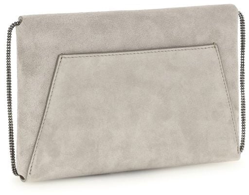 Brunello Cucinelli Brunello Cucinelli Gray Calf Leather Bos Taurus Shoulder Bag Grijs