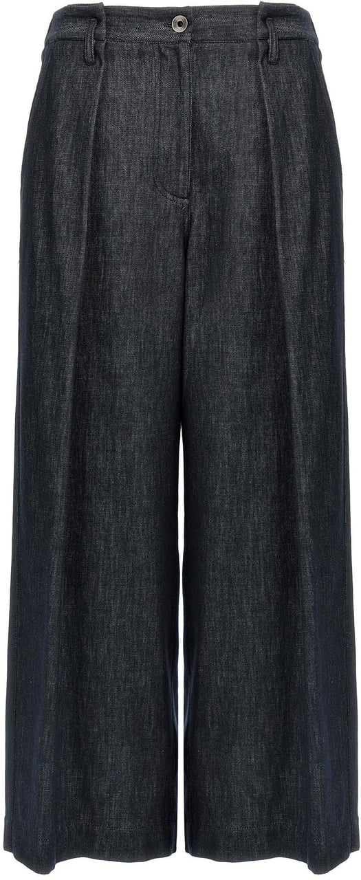 Brunello Cucinelli Blue Cotton Casual Pants Blauw