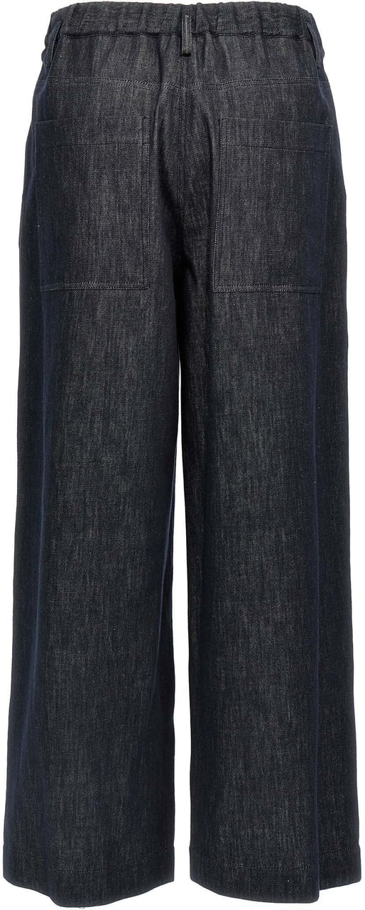 Brunello Cucinelli Blue Cotton Casual Pants Blauw