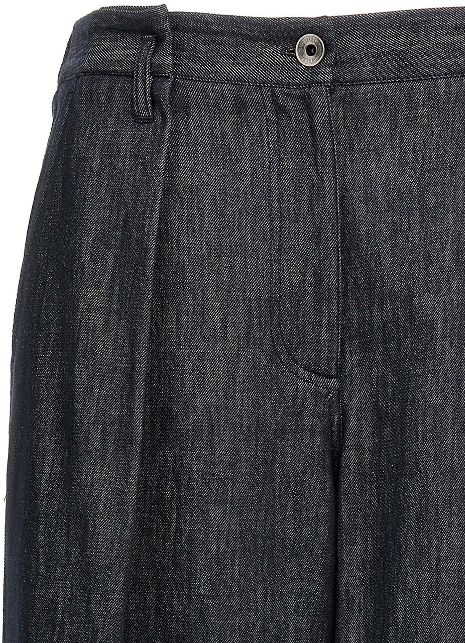 Brunello Cucinelli Blue Cotton Casual Pants Blauw