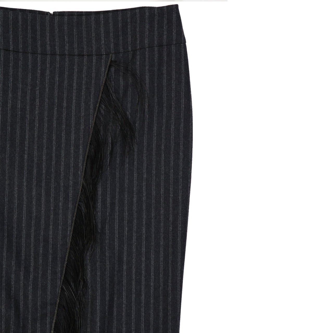 Brunello Cucinelli Wool Striped Skirt Divers