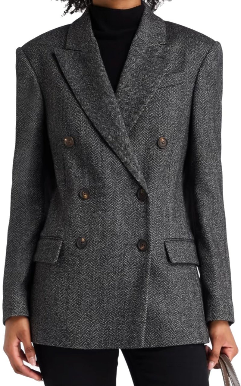 Brunello Cucinelli Herringbone Wool Blazer Divers