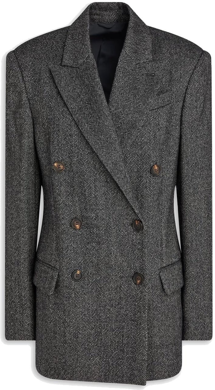Brunello Cucinelli Herringbone Wool Blazer Divers