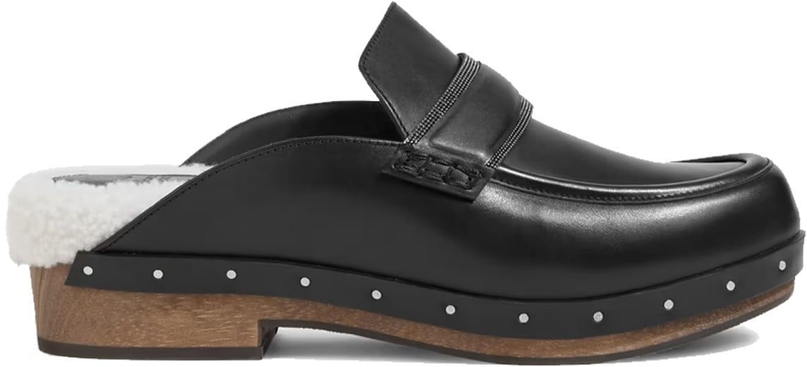 Brunello Cucinelli Leather Clogs Mules Divers
