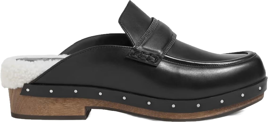 Brunello Cucinelli Leather Clogs Mules Divers