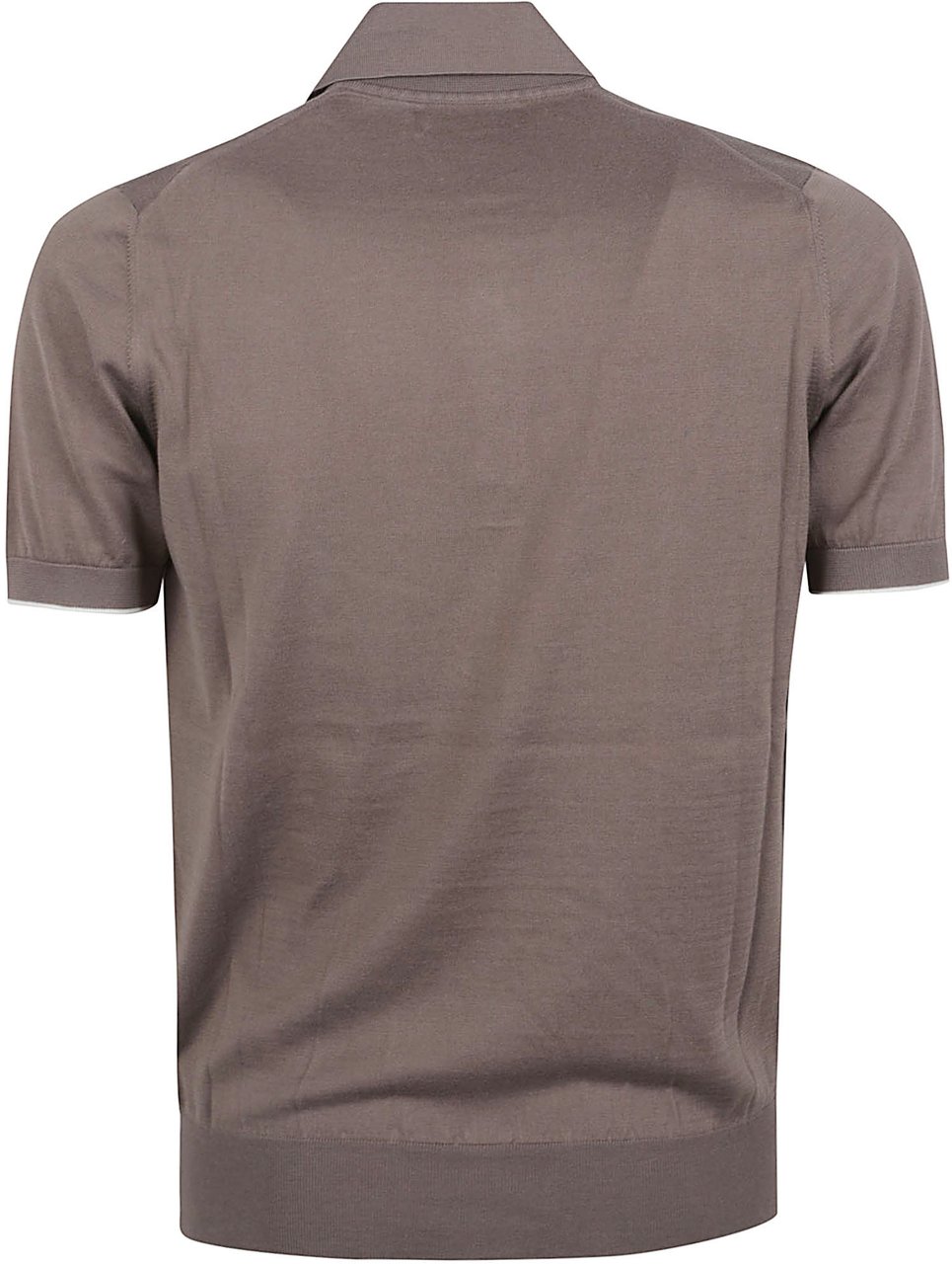 Brunello Cucinelli Short-Sleeve Polo Shirt with Classic Collar and Embroidered Detail Grijs