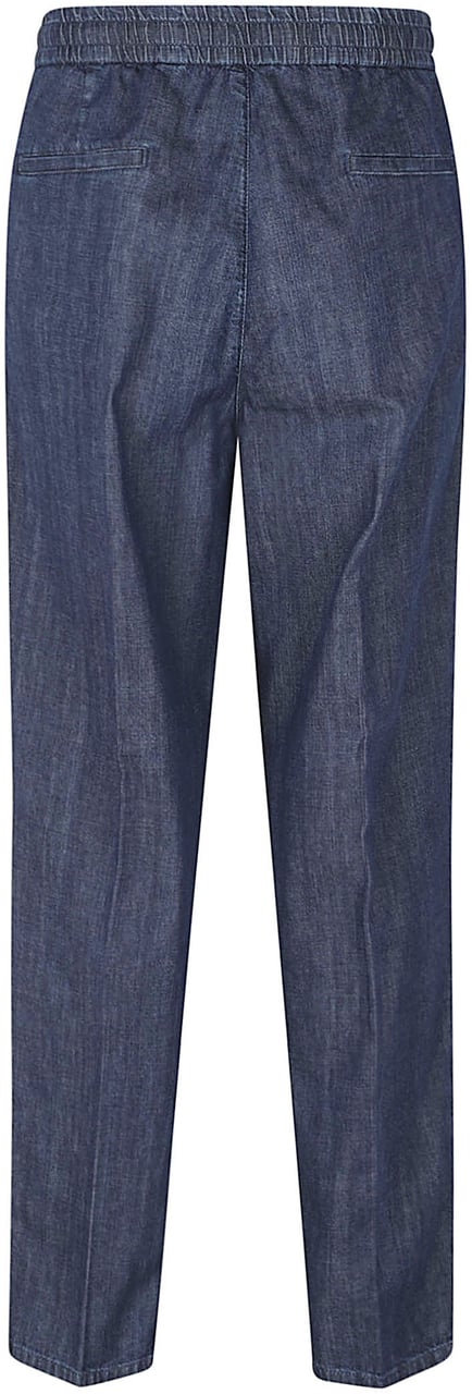Brunello Cucinelli Relaxed Fit Denim-Effect Cotton Pants Grijs