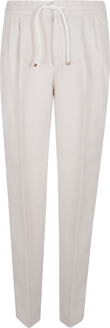 Brunello Cucinelli Relaxed Fit Linen Trousers Neutraal