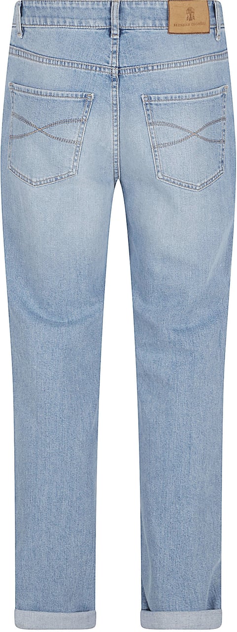 Brunello Cucinelli Straight-Leg Denim Jeans Blauw