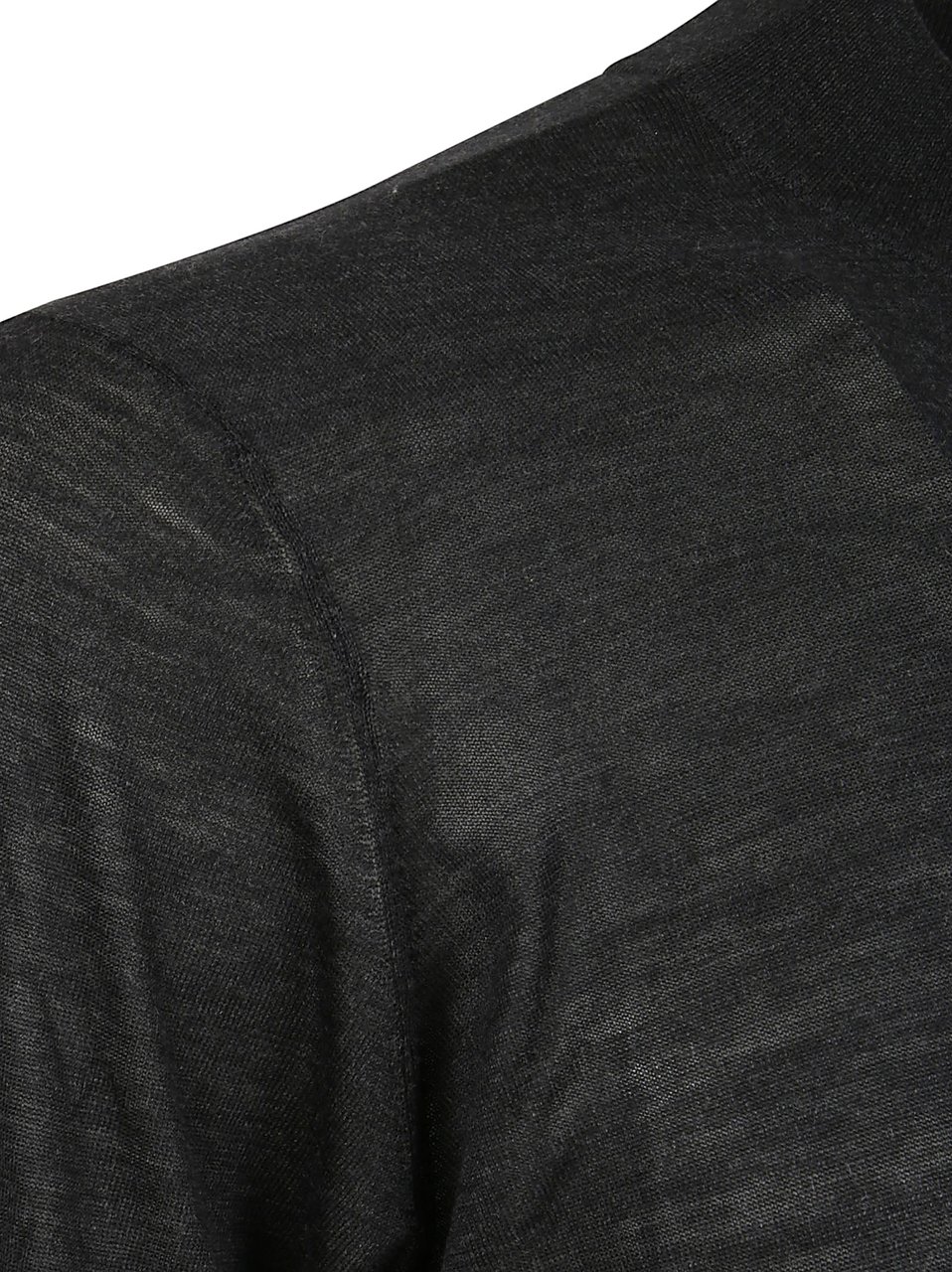 Brunello Cucinelli Anthracite Crew Neck Sweater With Ribbed Accents Zwart