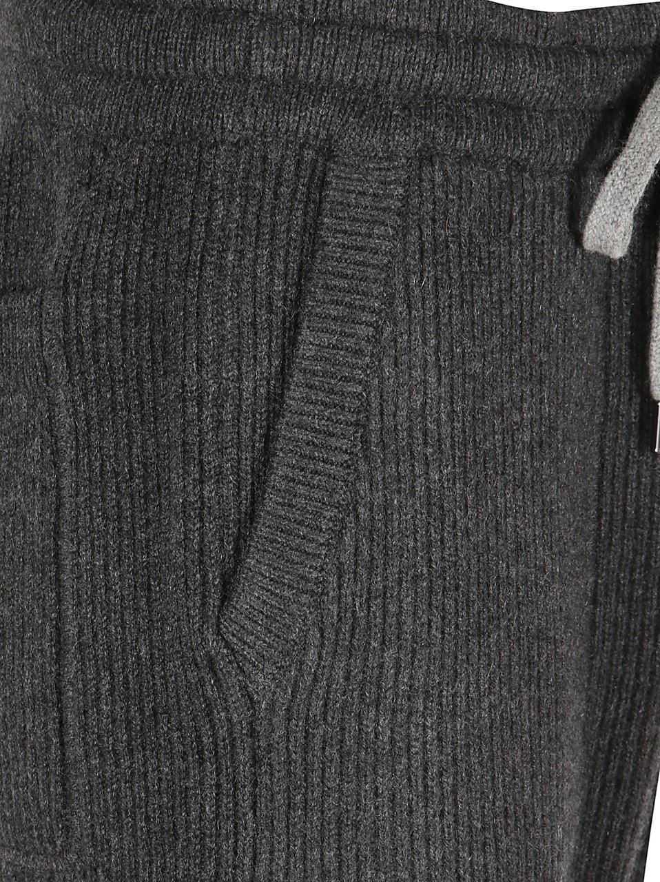Brunello Cucinelli Ribbed Knit Casual Pants Zwart