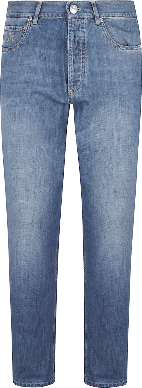 Brunello Cucinelli Straight-Leg Denim Jeans Blauw