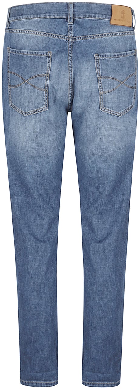 Brunello Cucinelli Straight-Leg Denim Jeans Blauw
