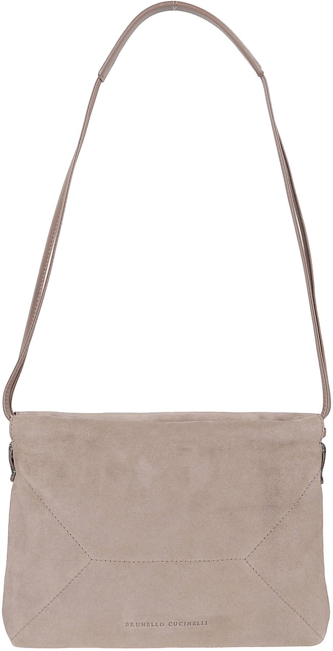 Brunello Cucinelli Suede Leather Shoulder Bag Roze
