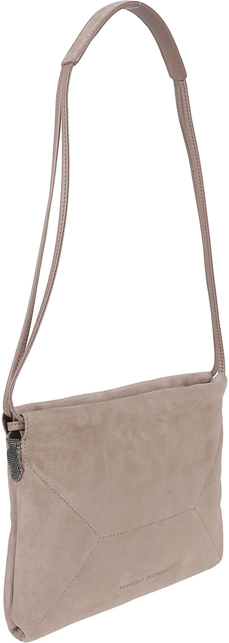 Brunello Cucinelli Suede Leather Shoulder Bag Roze