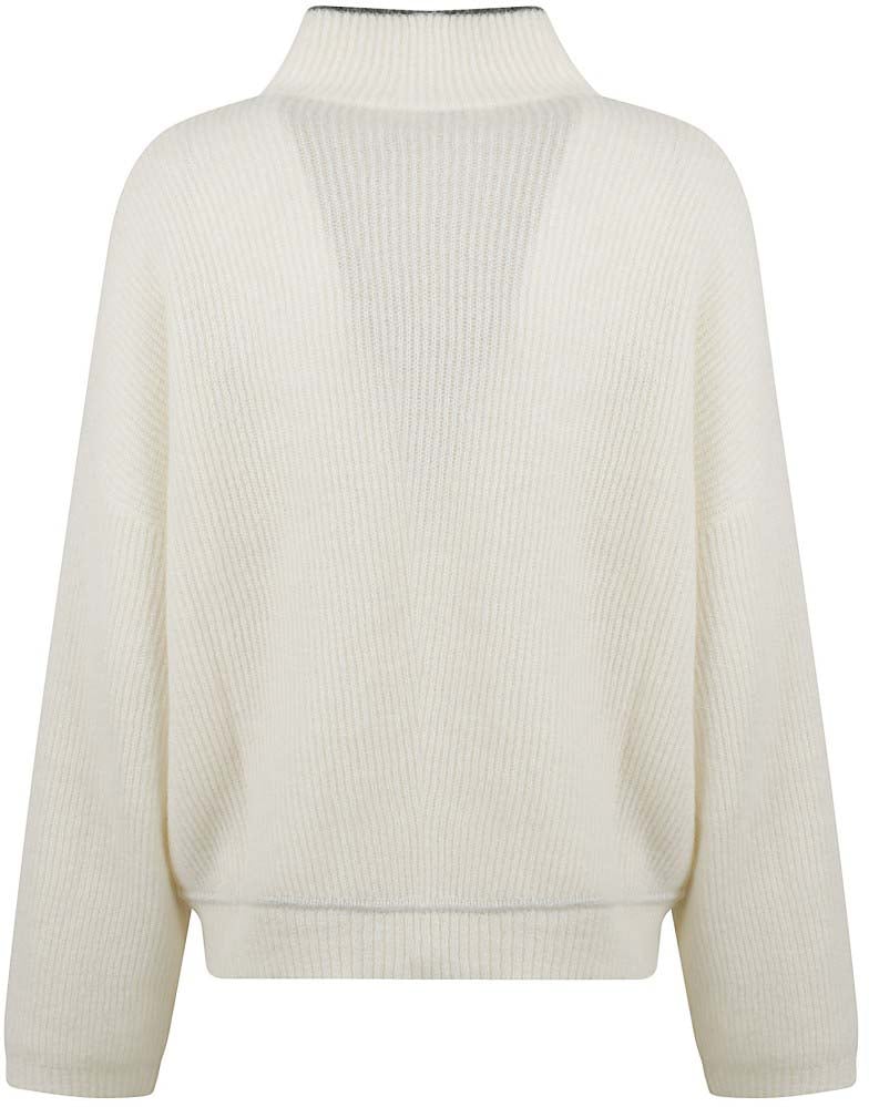 Brunello Cucinelli Relaxed High Neck Sweater With Drawstring Hem Wit