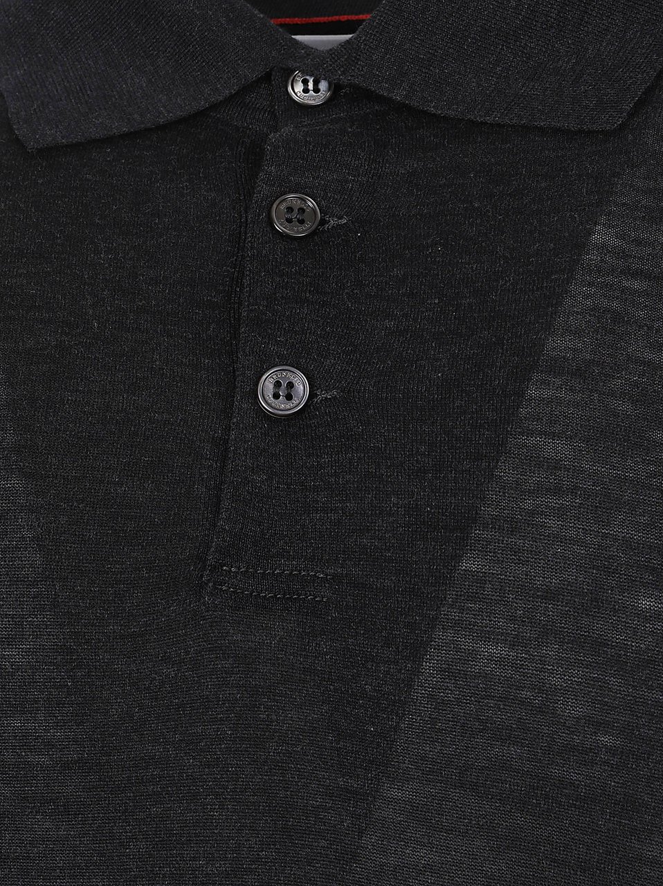 Brunello Cucinelli Navy Silk and Cotton Blend Polo T-Shirt Zwart