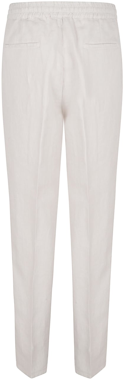 Brunello Cucinelli Relaxed Fit Linen Trousers Neutraal