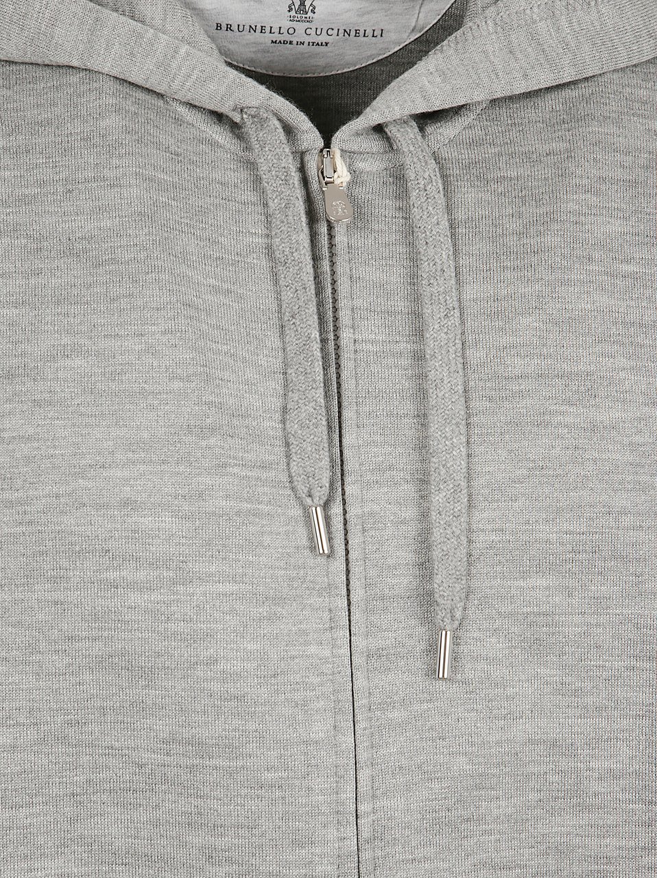 Brunello Cucinelli Heathered Grey Hooded Sweatshirt Grijs