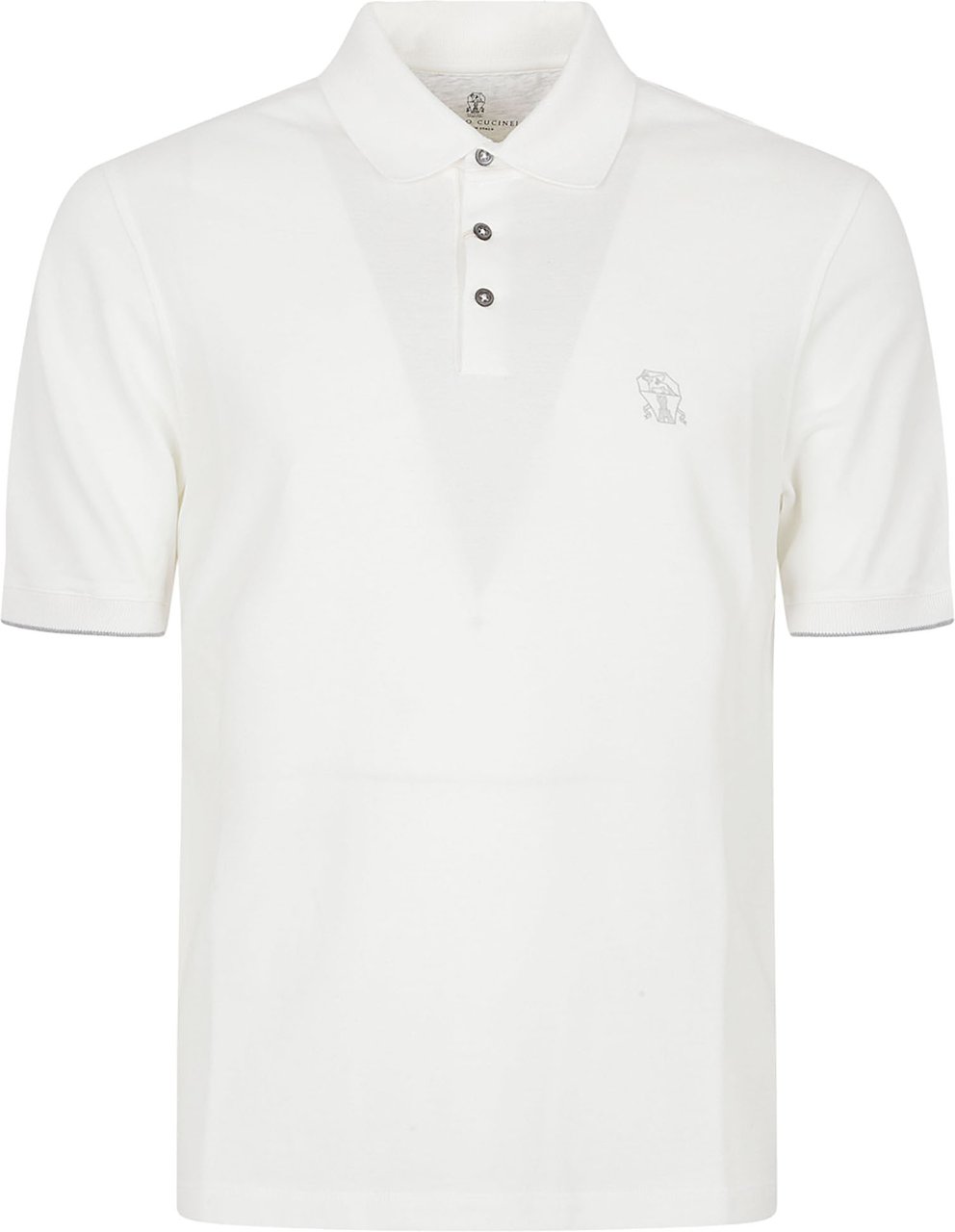 Brunello Cucinelli Beige Polo Shirt With Partial Button Placket Wit