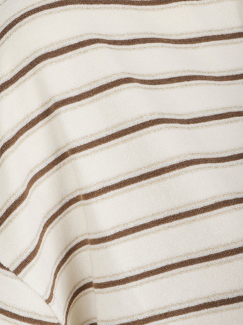 Brunello Cucinelli Cropped Top with Horizontal Stripes and Open Collar Roze