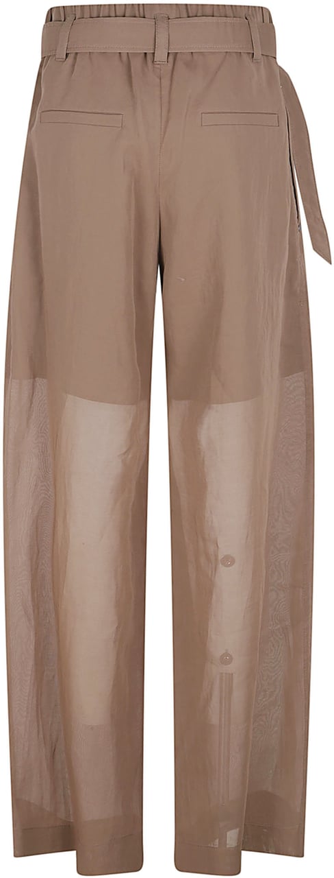 Brunello Cucinelli High-Waisted Brown Trousers Bruin