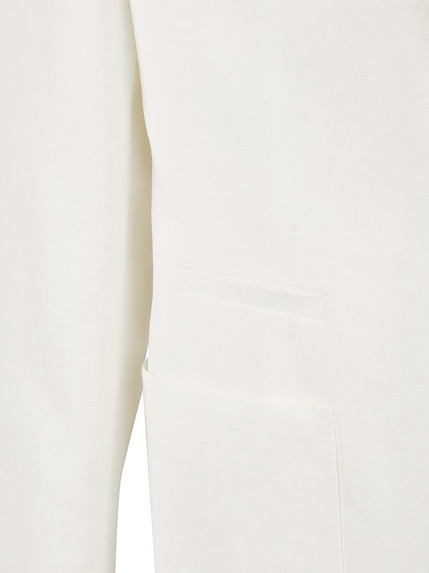Brunello Cucinelli White Tailored Linen Jacket Wit